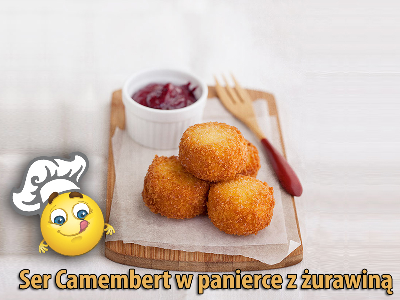 Panierowany ser camembert z żurawiną